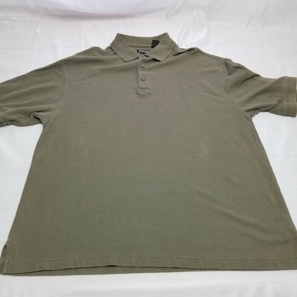 PING Men's Shirt medium Olive Regular Fit Polo Shirt Short Sleeve Wing Collar - Picture 2 of 6
